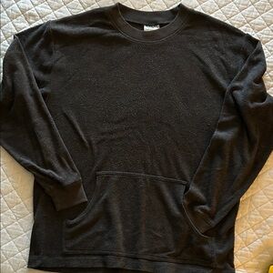 Cozy Dark Gray Women's Thin Sweatshirt